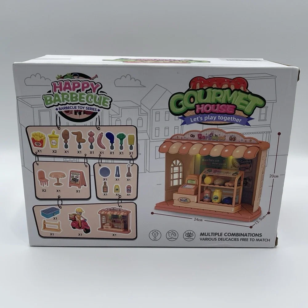 Gourmet House Kids BBQ Kitchen Market Toy Playset in Box